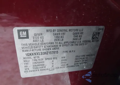 2017 GMC Acadia Denali from USA, damaged, VIN 1GKKNXLS0HZ157815